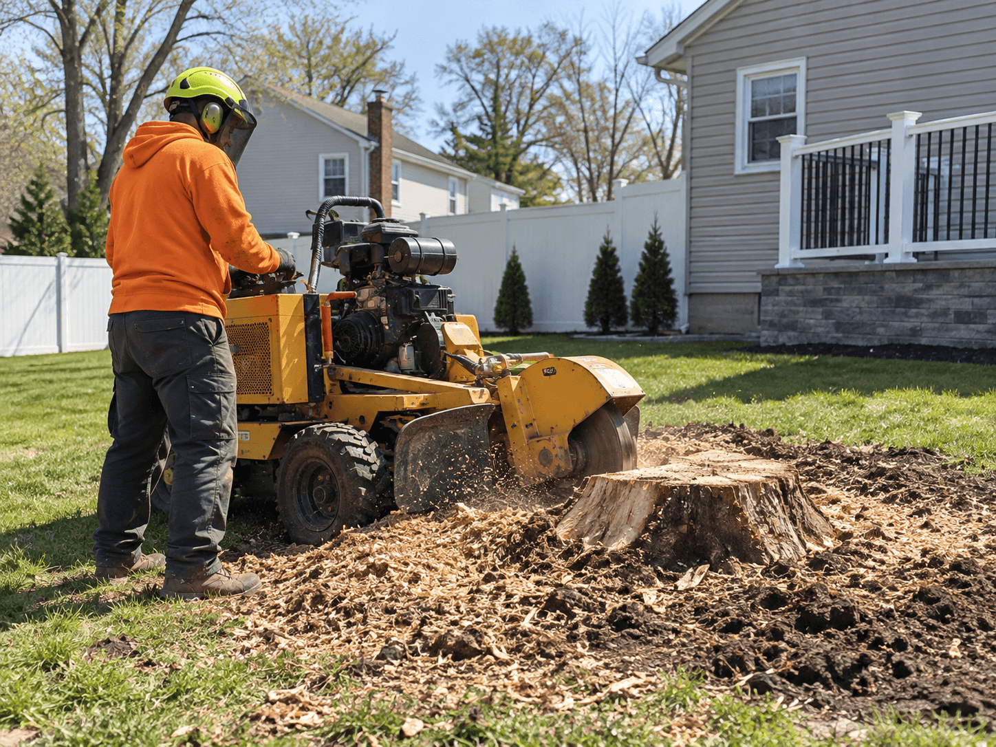 Stump removal services by Palacios Bro Construction LLC